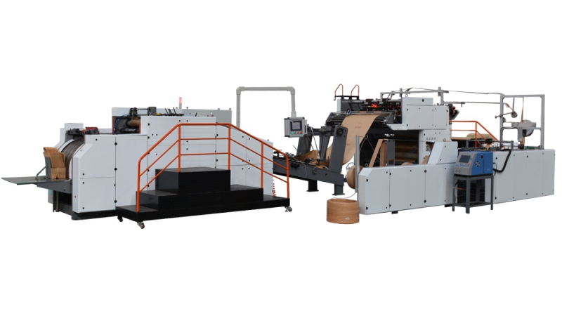 ZD-F550Q Fully Automatic Paper Bag Making Machine with Twisted Handles inline