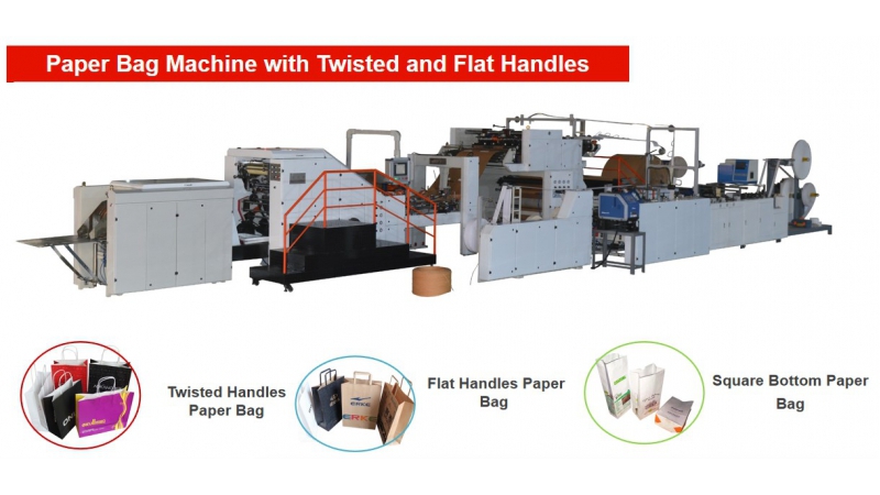 Automatic Bag Making Machine for Twisted Handles Paper Bag and Flat Handles Paper Bag, ZD-F450QB