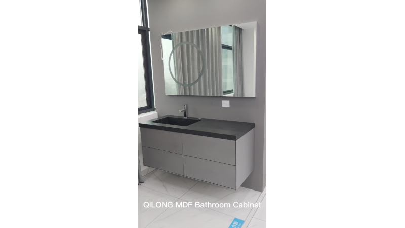 Gray Wall-Mounted Bathroom Cabinet