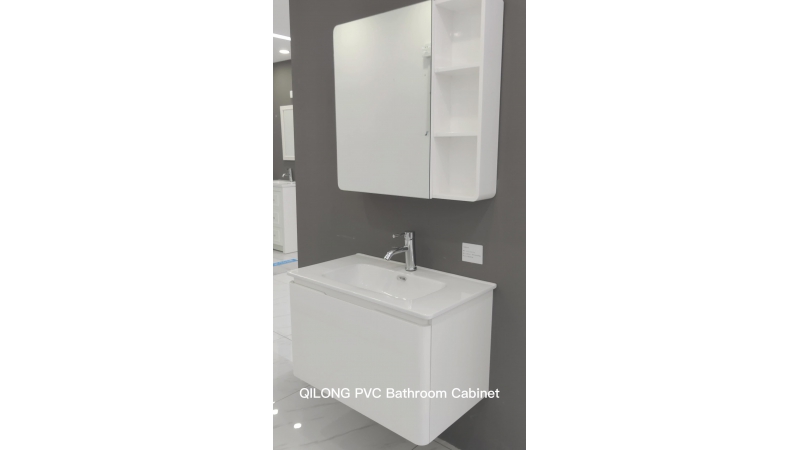 Bright White Single Bathroom Cabinet